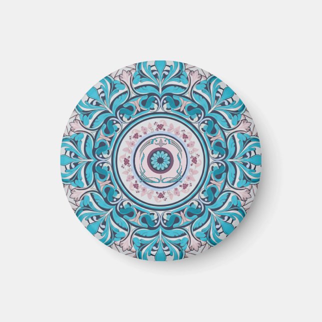 Nouveau Floral Mandala Magnet (Front)