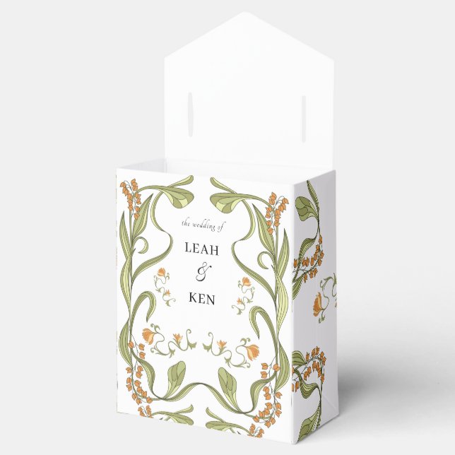 Nouveau Floral Wedding Favor Boxes (Opened)