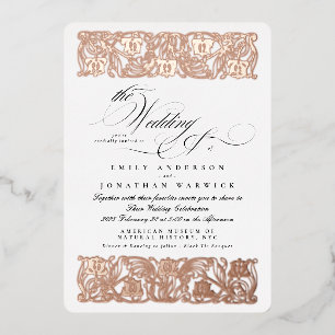 Nouveau Formal Calligraphy Elegant Classic Gold Foil Invitation