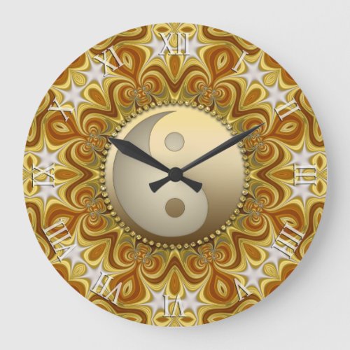 Nouveau Gold  Yin Yang Feng Shui Home Decor Clock