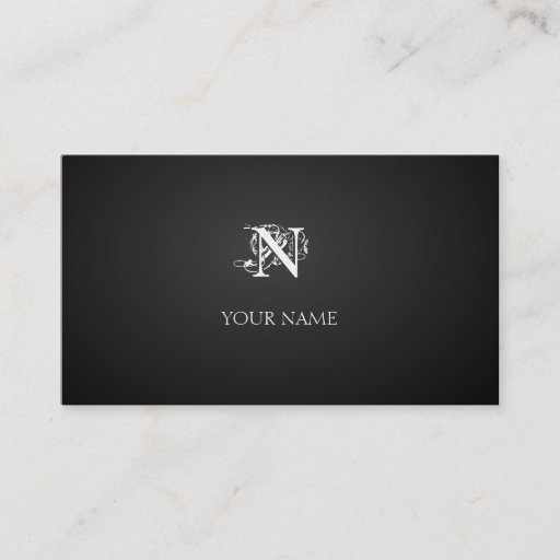 Customizable Nouveau graphite business card template