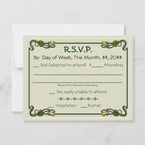 Nouveau Lilies (Invitation Reply Card)