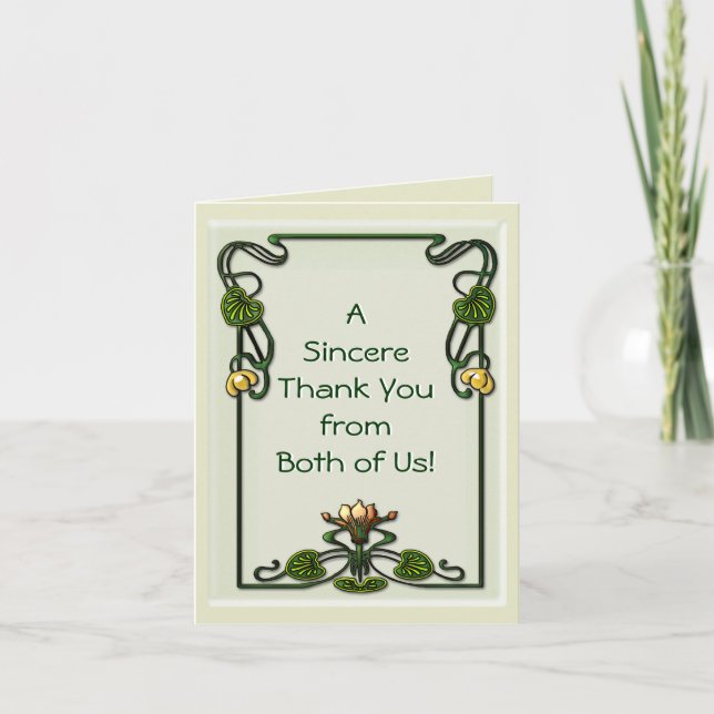 Nouveau Lilies (Thank You Note Card) Thank You Card (Front)