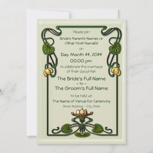 Nouveau Lilies (Wedding Invitation)