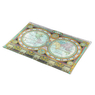 Nouveau Monde -Old-Cartographic-Maps Placemat