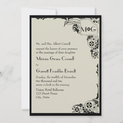 Nouveau Monogram Wedding Invitation