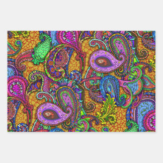 Nouveau Paisley Floral Sampler Guitar Set Wrapping Paper Sheets