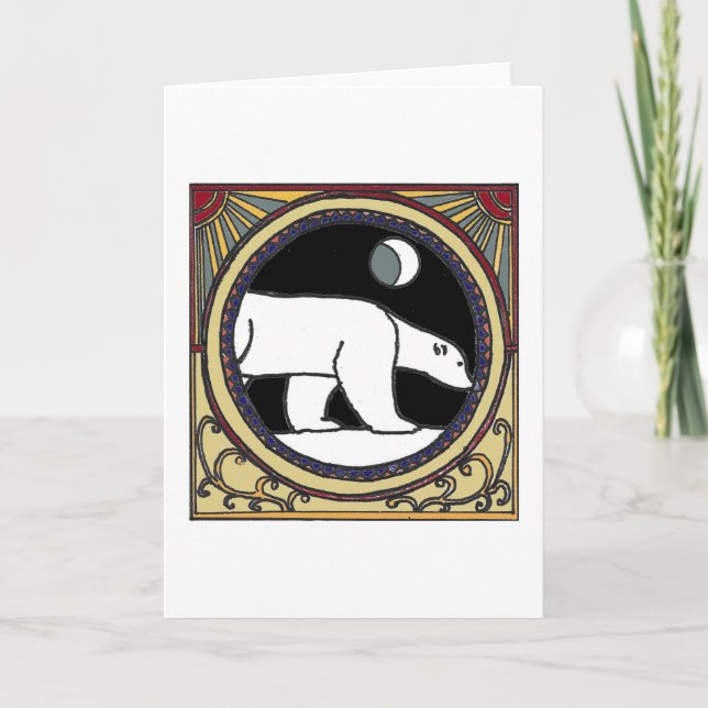 Nouveau Polar Bear Holiday Card (Front)