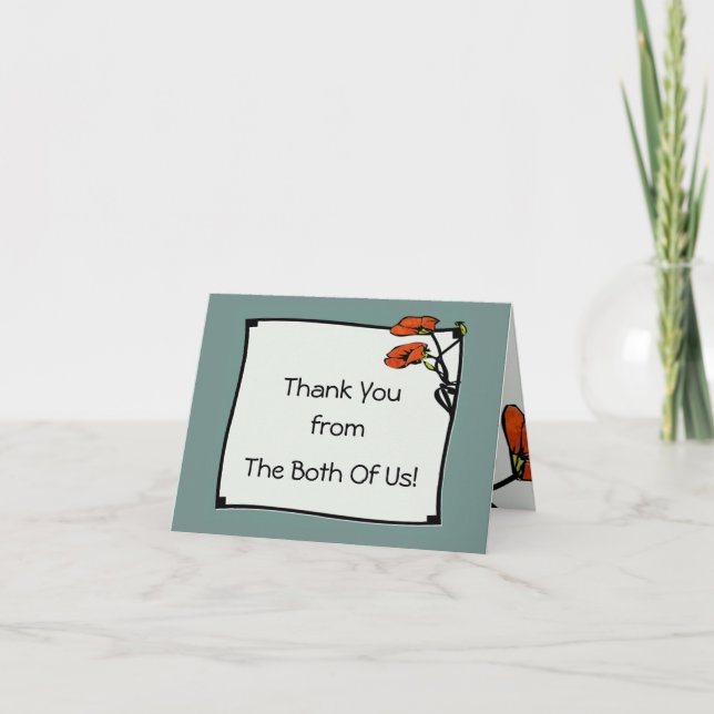 Nouveau Poppy (Thank You Note) Thank You Card (Front)