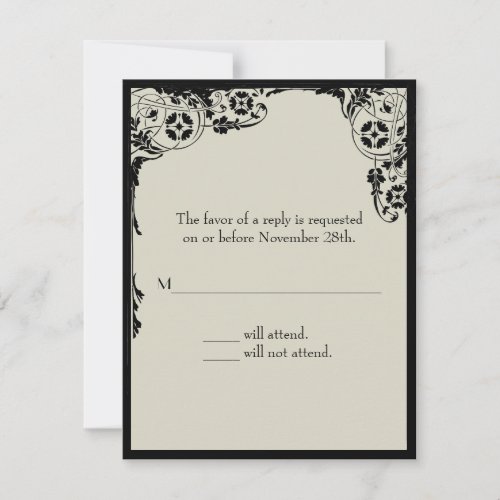 Nouveau Response Card Custom Invites