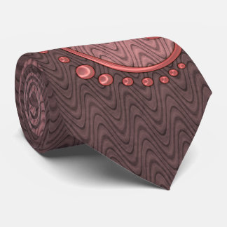 Nouveau Retro Pink and Brown Monogrammed Neck Tie