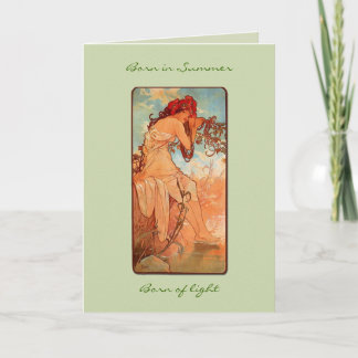 Nouveau Summer Girl Birthday Card