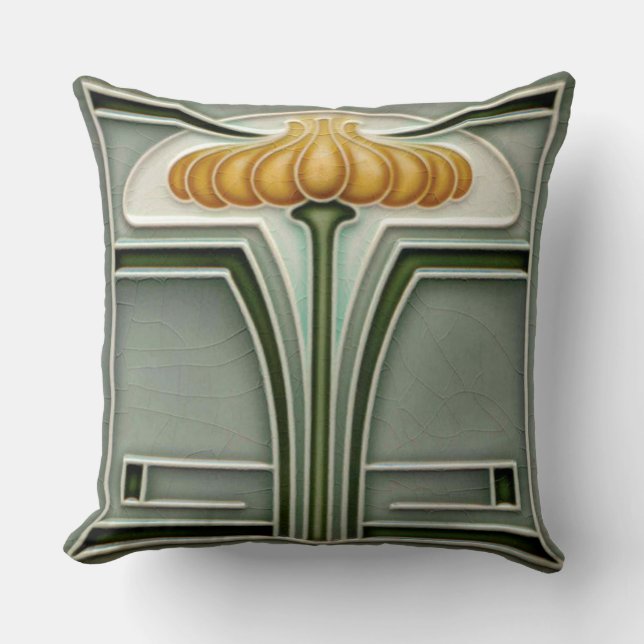 Nouveau Tile N° 1 Throw Pillow (Front)