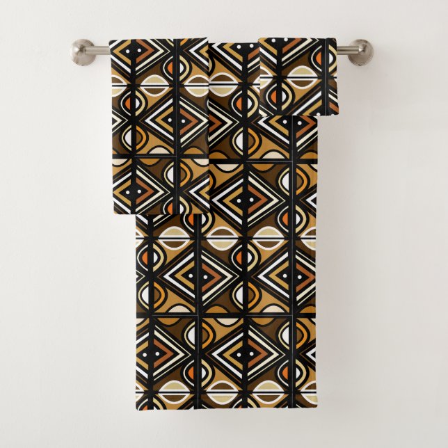 Nouveau Uhuru African Style Design Bath Towel Set (Insitu)