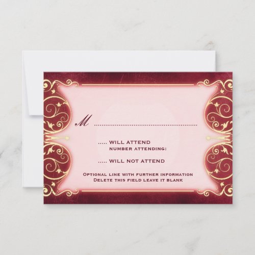 Nouveau Victorian: Red &amp; Gold RSVP