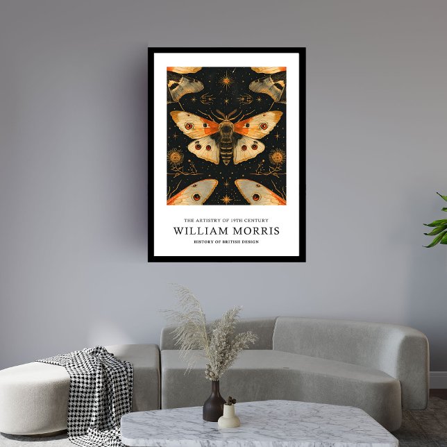 Nouveau William Morris ivory terracotta butterfly Framed Art (Nouveau William Morris ivory terracotta butterfly Framed Art)