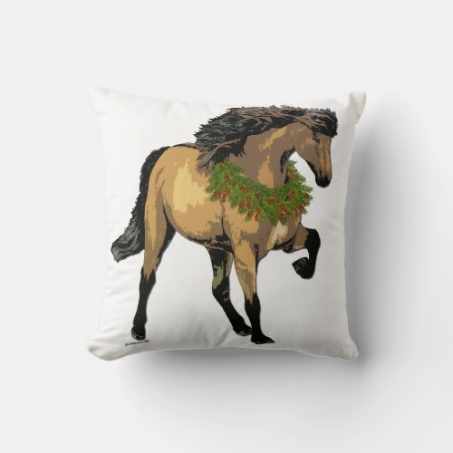 Nouvelle Christmas Horse Throw Pillow