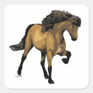 Nouvelle Vogue Buckskin Gaited Horse Square Sticker
