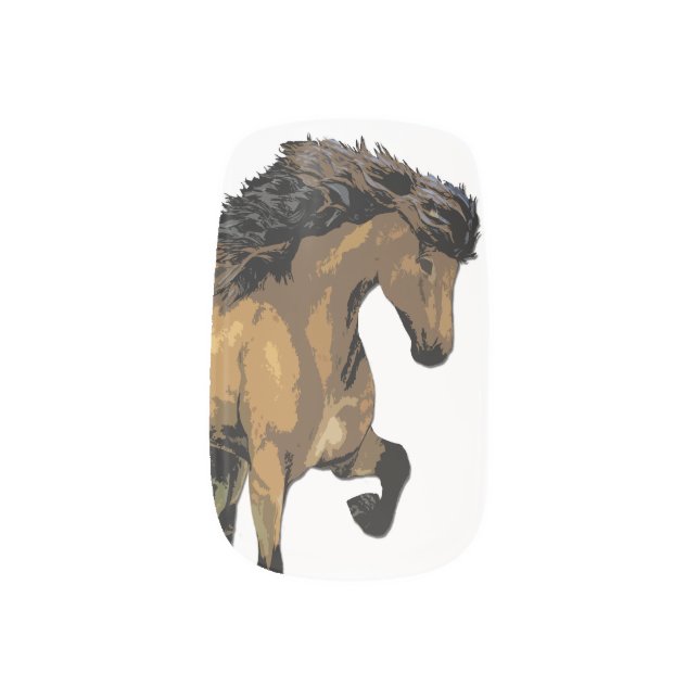 Nouvelle Vogue Buckskin Icelandic horse Minx Nail Art (Left Thumb)