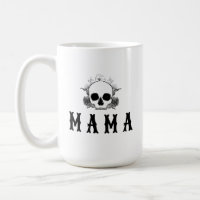 NOVA Black Floral Skull Halloween Mama Coffee Mug