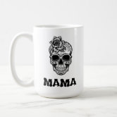 NOVA Black Floral Skull Halloween Mama Coffee Mug