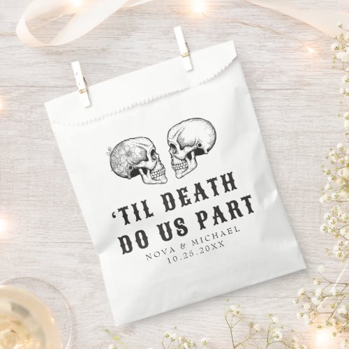 NOVA Gothic Floral Skull Til Death Wedding Favor Bag