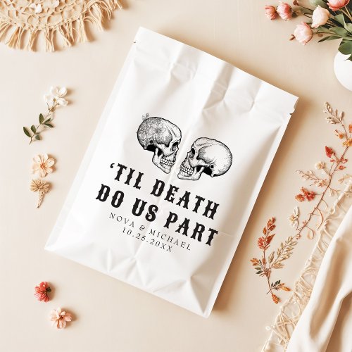 NOVA Gothic Floral Skull Til Death Wedding Favor Bag