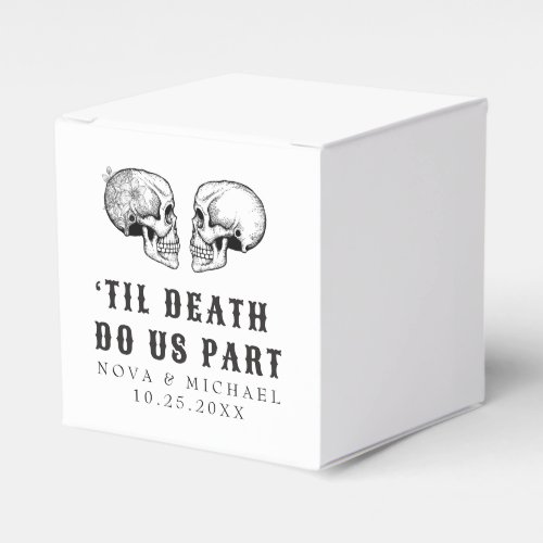 NOVA Gothic Floral Skull Til Death Wedding Favor Boxes