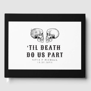 NOVA Gothic Floral Skull Til Death Wedding Guest Book