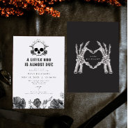 Nova Gothic Skull Little Boo Halloween Baby Shower Invitation at Zazzle