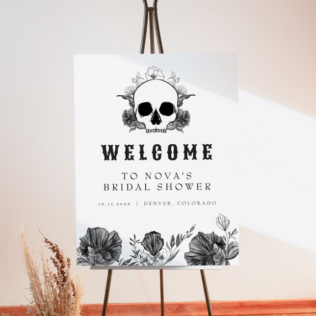 NOVA Gothic Skull Til Death Bridal Shower Welcome Foam Board (Creator Uploaded)