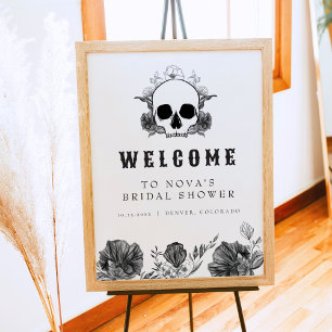 NOVA Gothic Skull Til Death Bridal Shower Welcome Poster