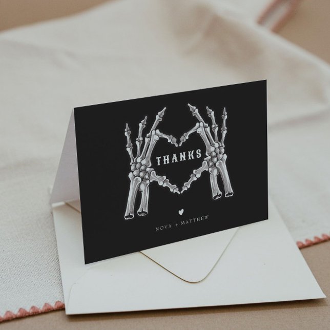 NOVA Halloween Gothic Skull Heart Hands Thank You  Card (Creator Uploaded)