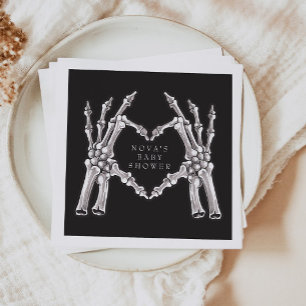 NOVA Halloween Skeleton Heart Hands Baby Shower Napkins
