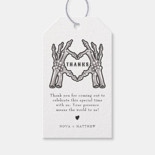 NOVA Halloween Skeleton Heart Hands Thank You Gift Tags