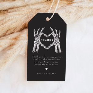 NOVA Halloween Skeleton Heart Hands Thank You Gift Tags