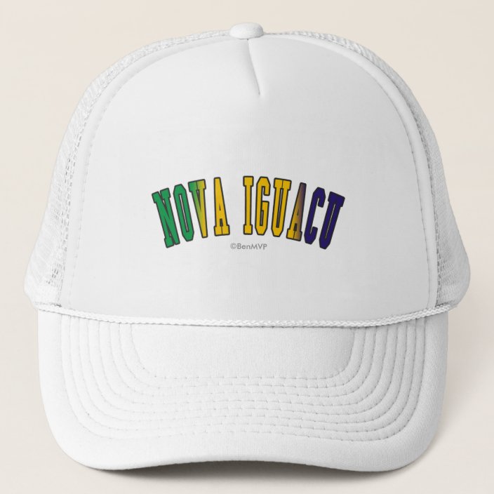 Nova Iguacu in Brazil National Flag Colors Trucker Hat