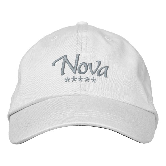 Nova Name Embroidered Baseball Cap (Front)