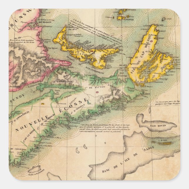Nova Scotia and New Brunswick 44 Square Sticker (Front)