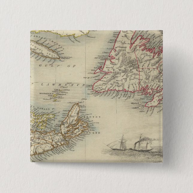 Nova Scotia And Newfoundland Pinback Button (Front)