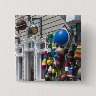 Nova Scotia, Canada. Buoy shop in Blue Rocks in Pinback Button