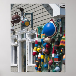 Nova Scotia, Canada. Buoy shop in Blue Rocks in Poster