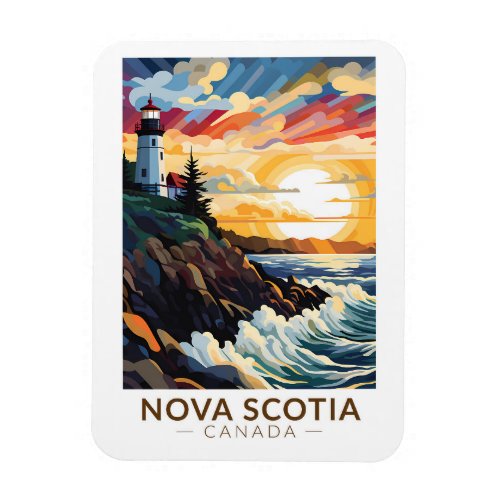 Nova Scotia Canada Lighthouse Travel Art Vintage Magnet