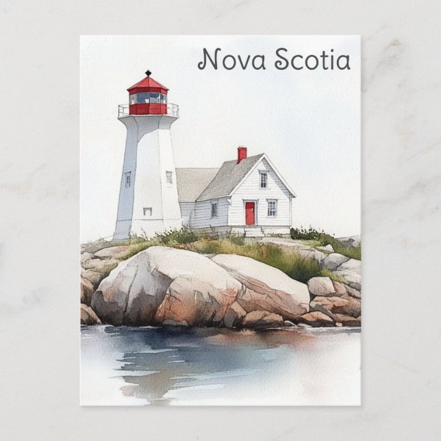 Nova Scotia Canada Lighthouse Travel Postcard (Front)