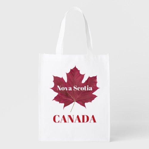 Nova Scotia Canada Maple Leaf Tote Grocery Bag