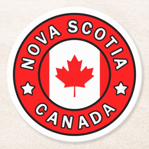 Nova Scotia Canada Round Paper Coaster