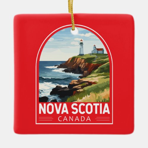 Nova Scotia Canada Travel Art Vintage Ceramic Ornament