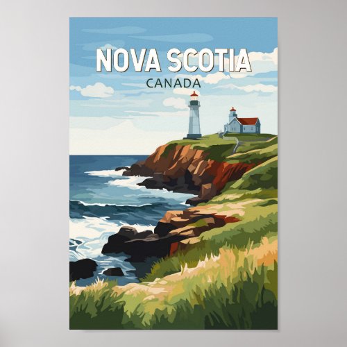 Nova Scotia Canada Travel Art Vintage Poster