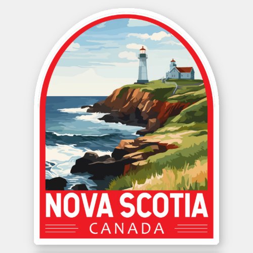 Nova Scotia Canada Travel Art Vintage Sticker