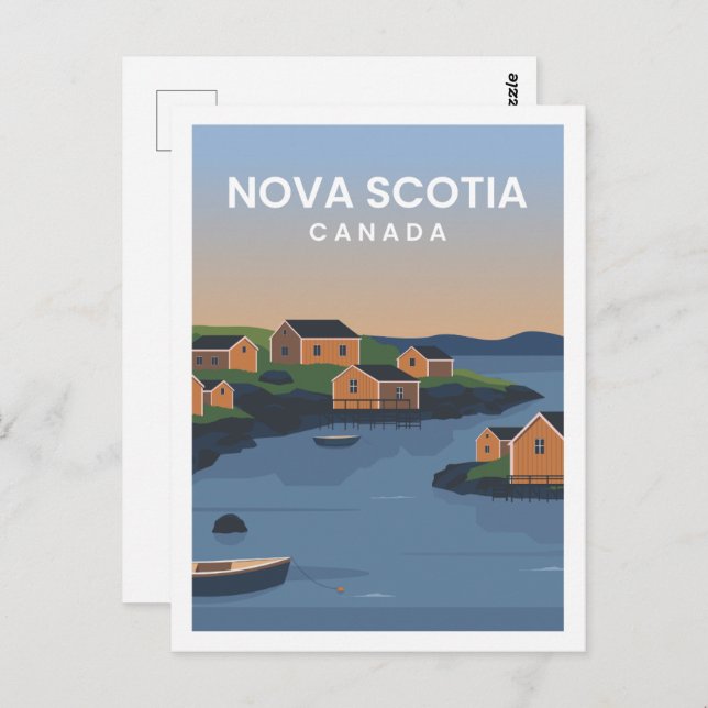 Nova Scotia Canada Travel Place Illustration Postcard (Front/Back)